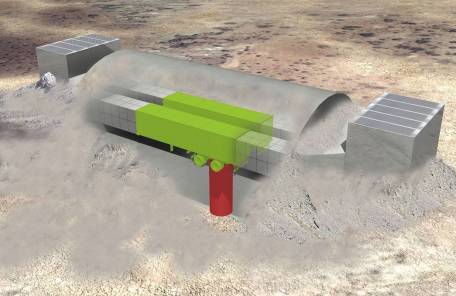 Concept art of Flibe modular nuclear reactor installed at military base (Image: Flibe)