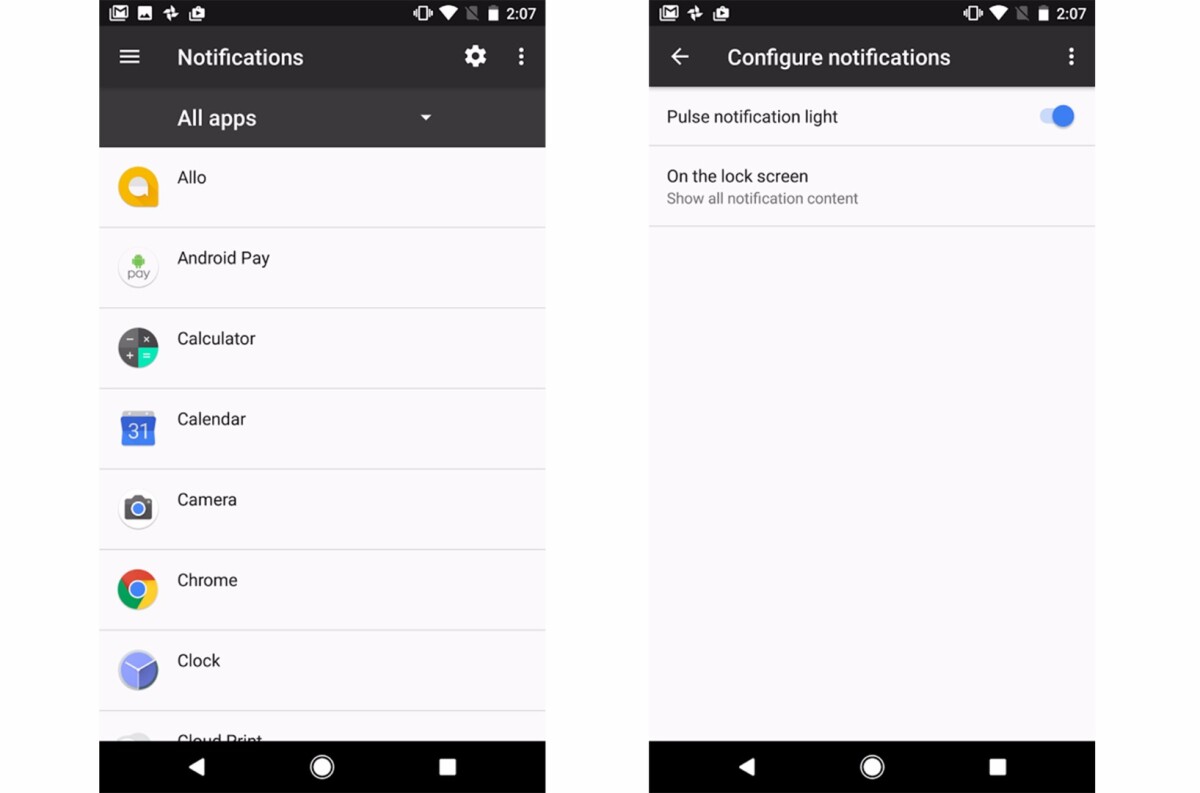 Turning on the notification indicator light