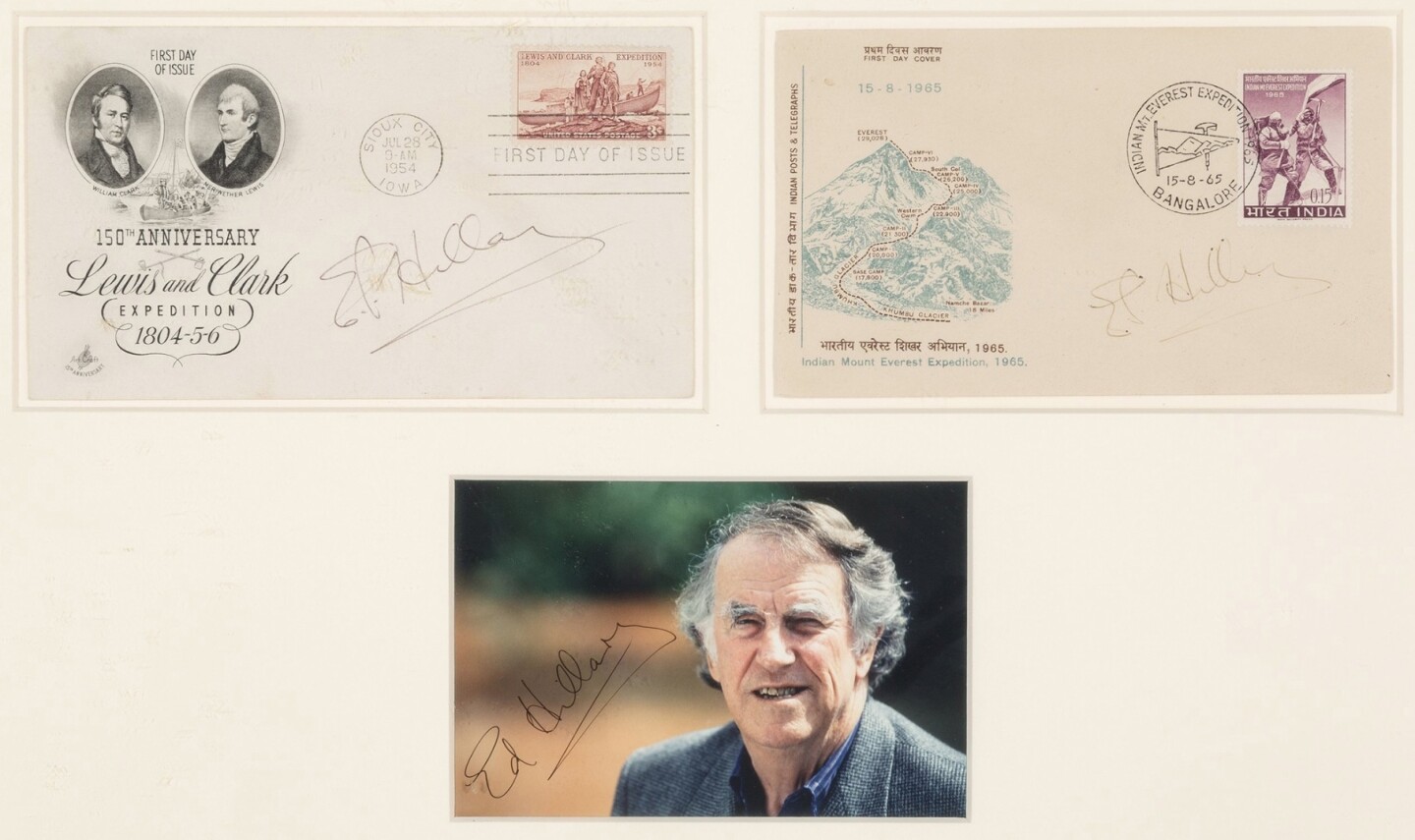 For those who set their goals high, this collection of Sir Edmund Hillary (1919-2008) memorabilia will make an ideal daily reminder of what is possible. It comprises two first-day-issue Postal Covers and a photograph, all autographed by the first man to climb the world's tallest mountain. With an estimate of $400 to $600, I'm sure many of our readers could envisage this framed momento of achievement on their office wall.