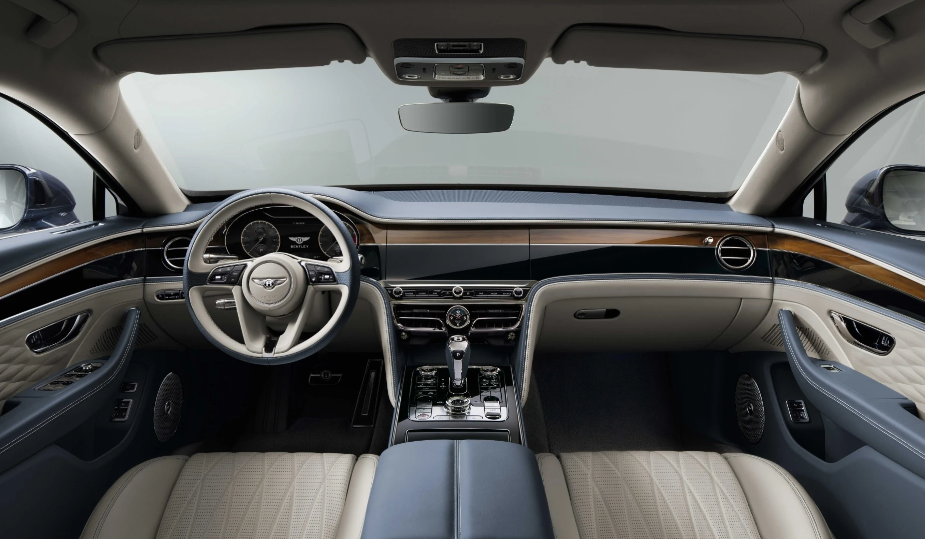 View from the cabin, with the clocks and touchscreen hidden away behind a rotating panel