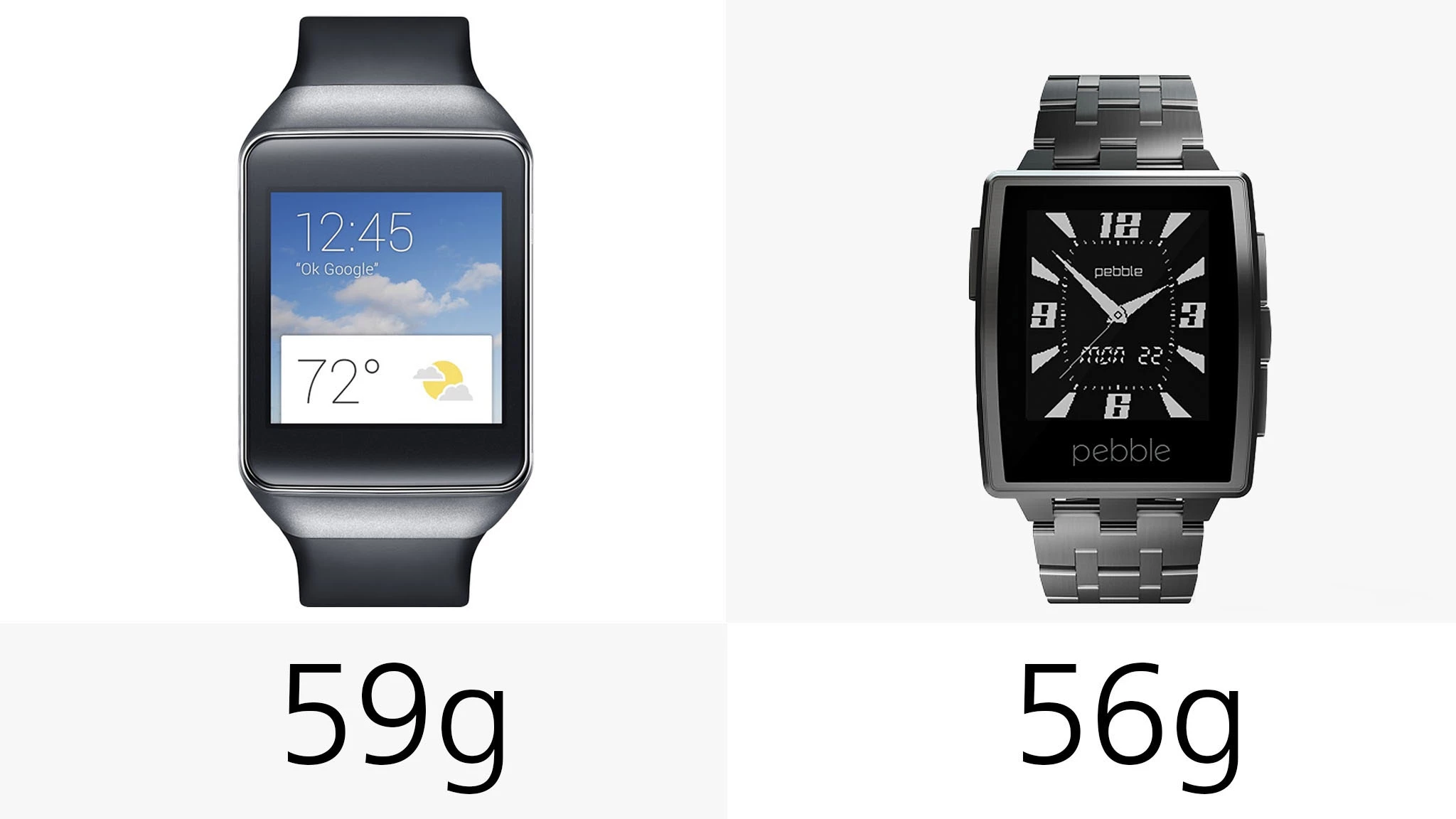 Pebble Steel is slightly lighter