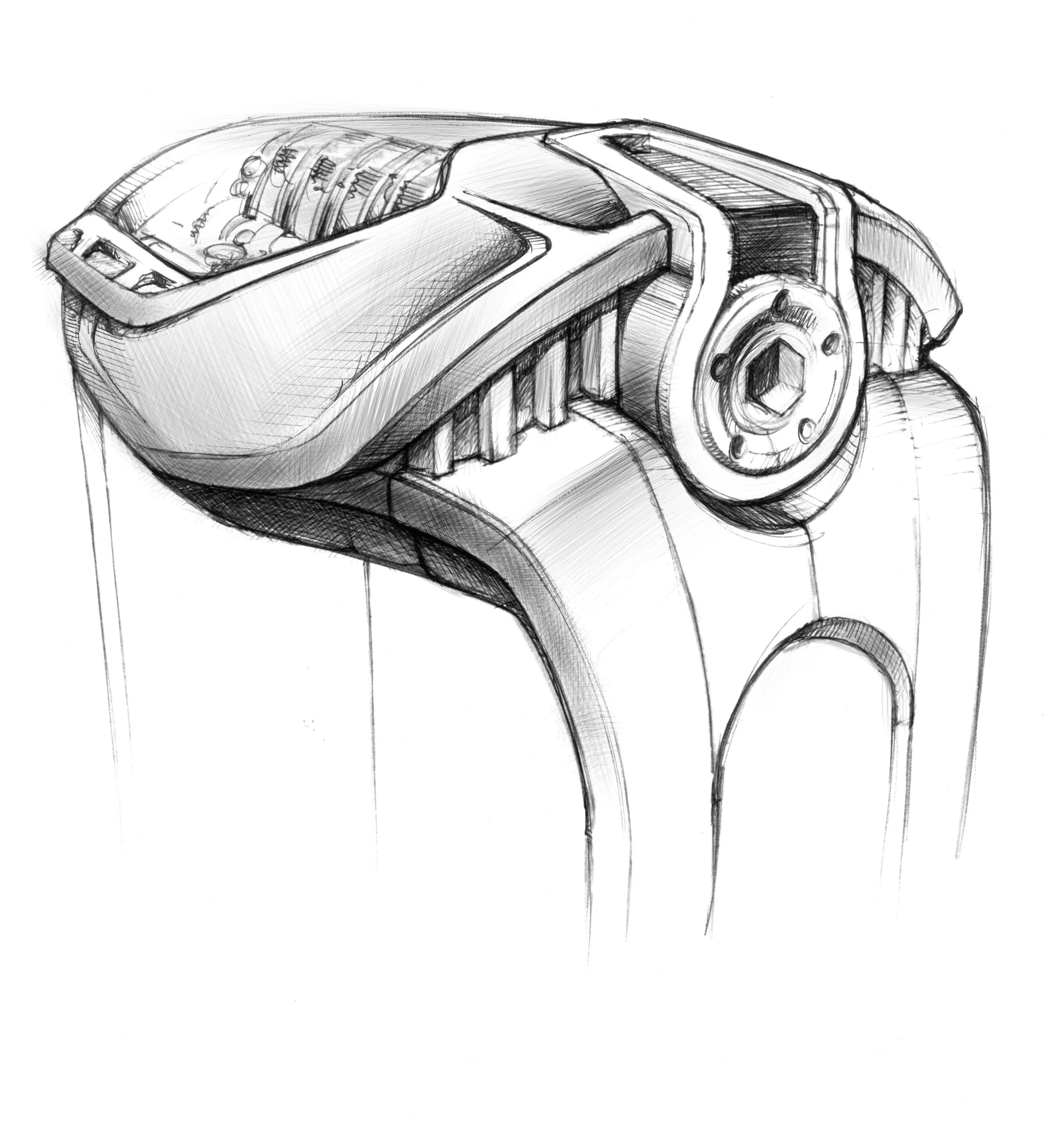 A concept drawing of the MP-05 LaFerrari watch from Hublot