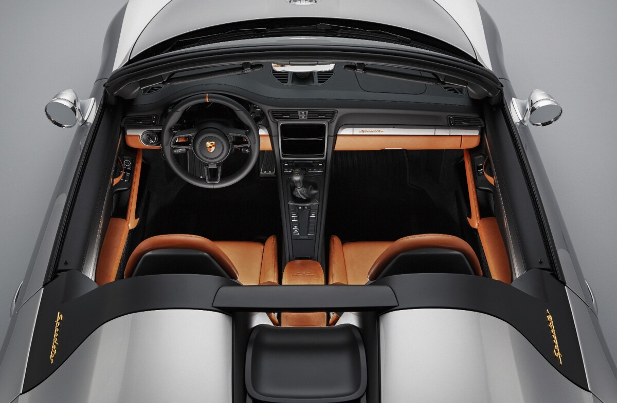 Porsche 911 Speedster Concept: stripped-back cabin has the nav screen, air-con and stereo removed