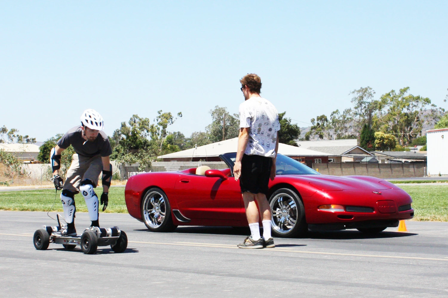 Gnarboard electric skateboard takes on a C5 Corvette
