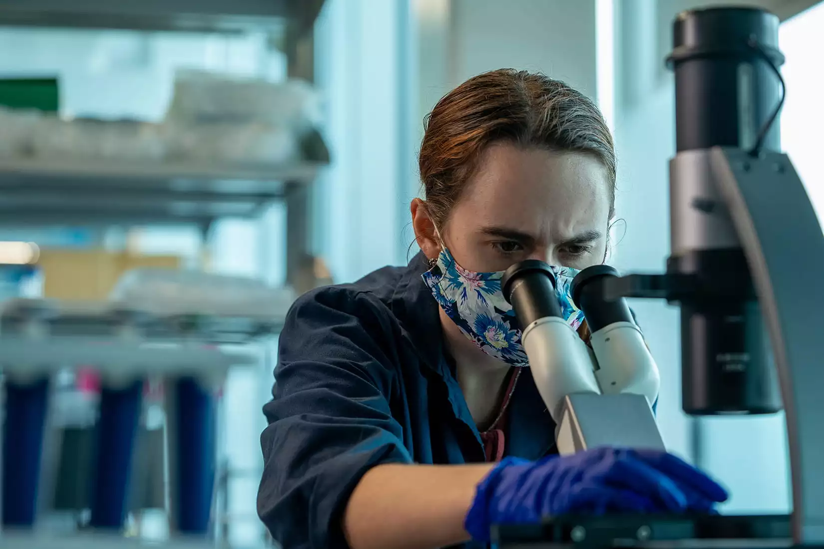 Rice University undergraduate Kristen Rabbitt, at work in the Correa Lab, co-authored the study about the discovery of high concentrations of live symbiotic algae in the feces of coral-eating fish in Mo'orea.