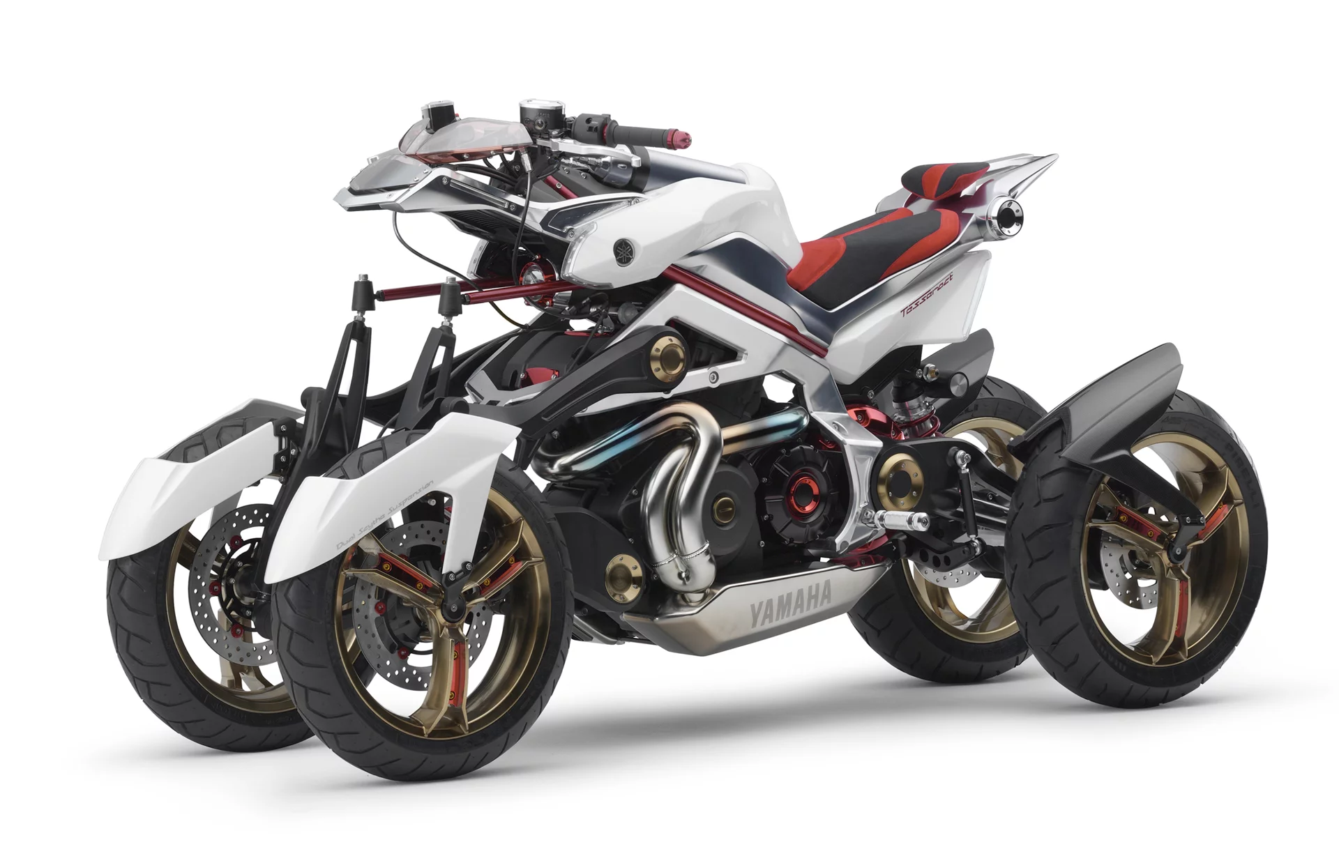 Yamaha's Tesseract four-wheeler is covered in depth in our article and video entitled "Narrow track vehicles - the convergence of the car and the motorcycle"