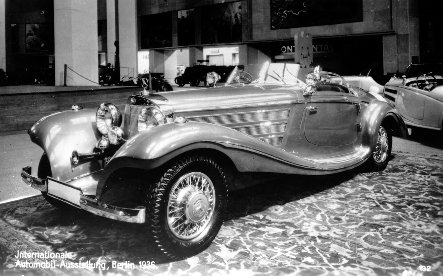 The Mercedes-Benz 500 K Spezial Roadster at the Berlin Motor Show in 1936.