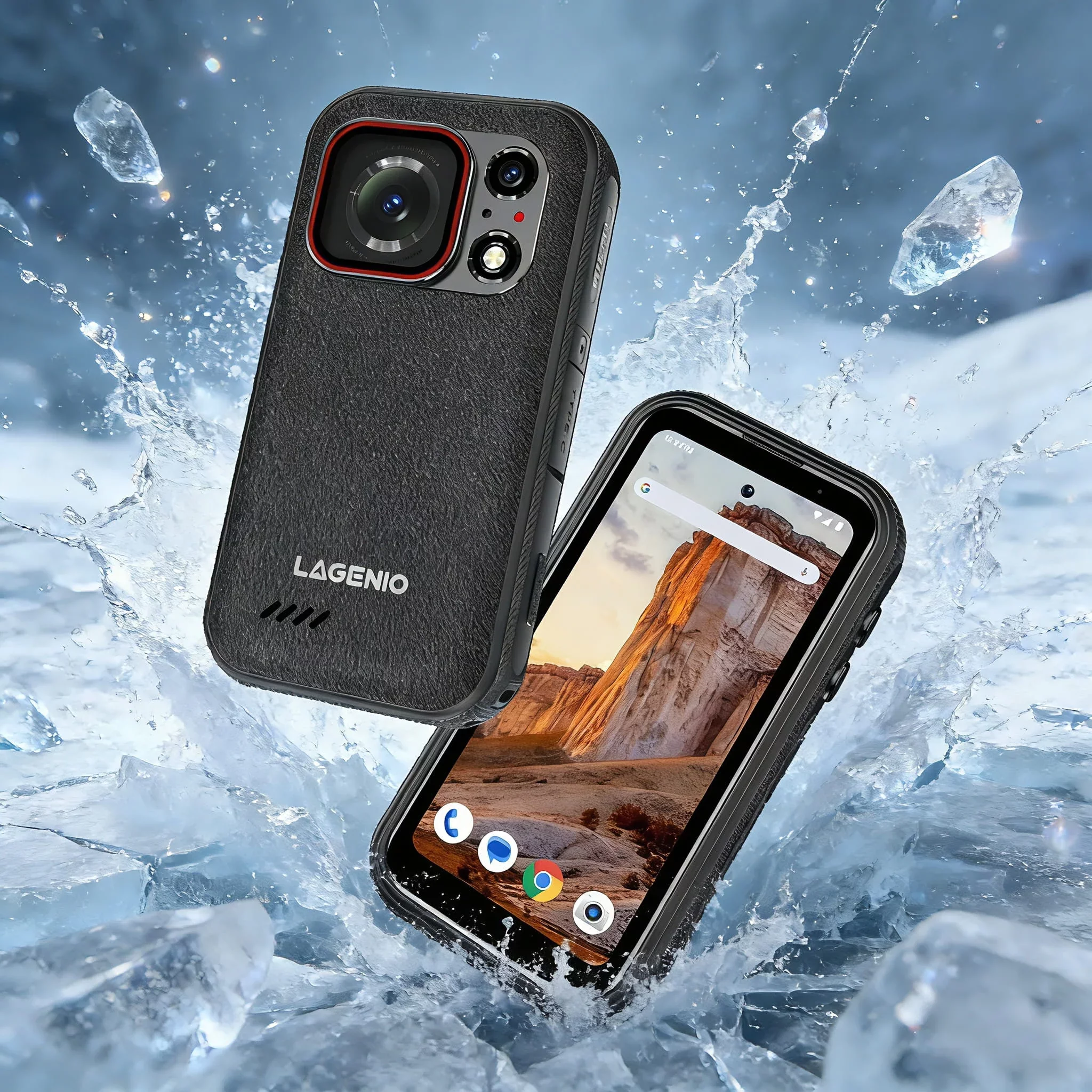 The Eagle Pro can survive drops onto concrete from 1.5 meters, being dunked in the drink for 30 minutes, can continue to operate in temps as low a -20 degrees C, and can play nice in the sand pit too