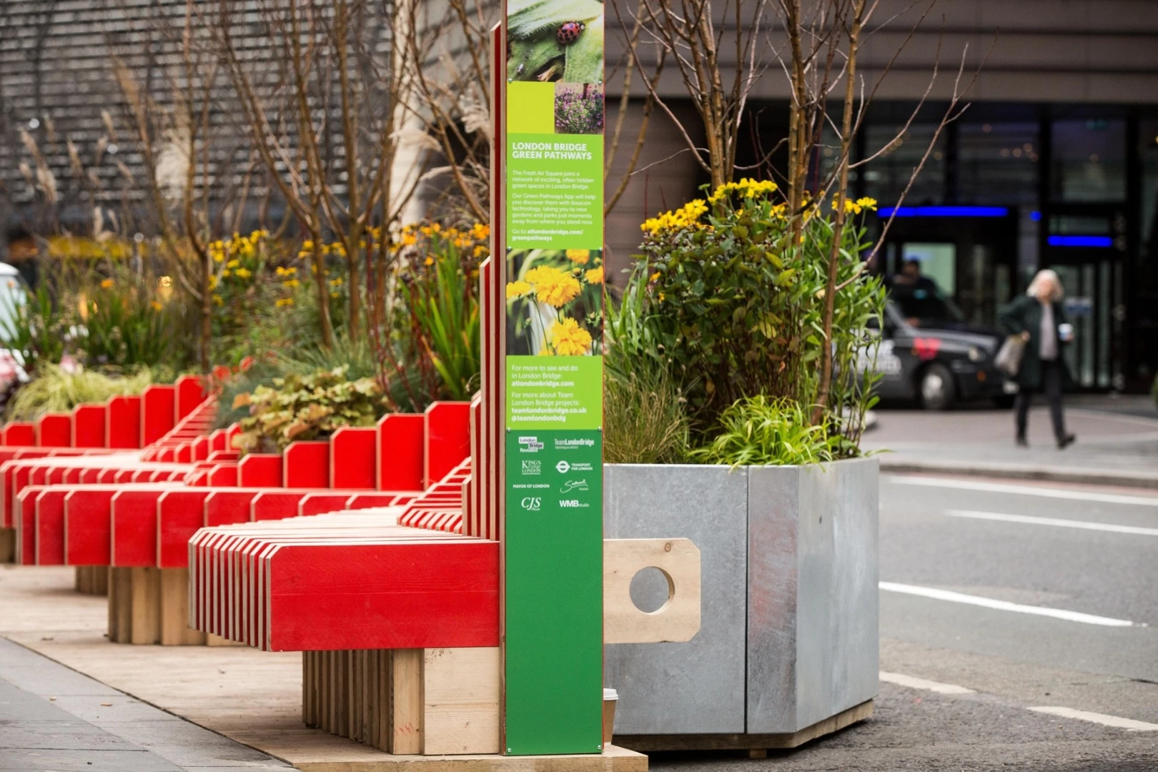 The Tooley Street Fresh Air Square has air quality messaging