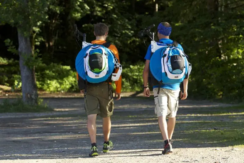 The Mountainskyver TRAIL is a folding downhill scooter that can be packed to the top of a mountain, then assembled and ridden back down