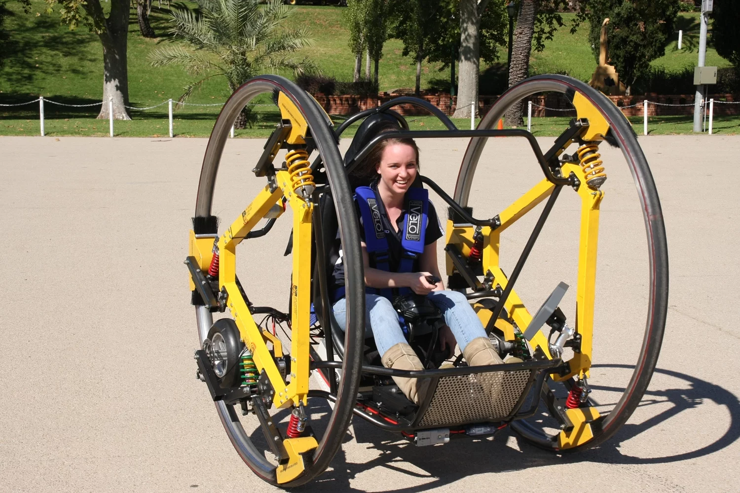 EDWARD (Electric Diwheel With Active Rotation Damping) is a student-built electric, working dicycle (Image: University of Adelaide)