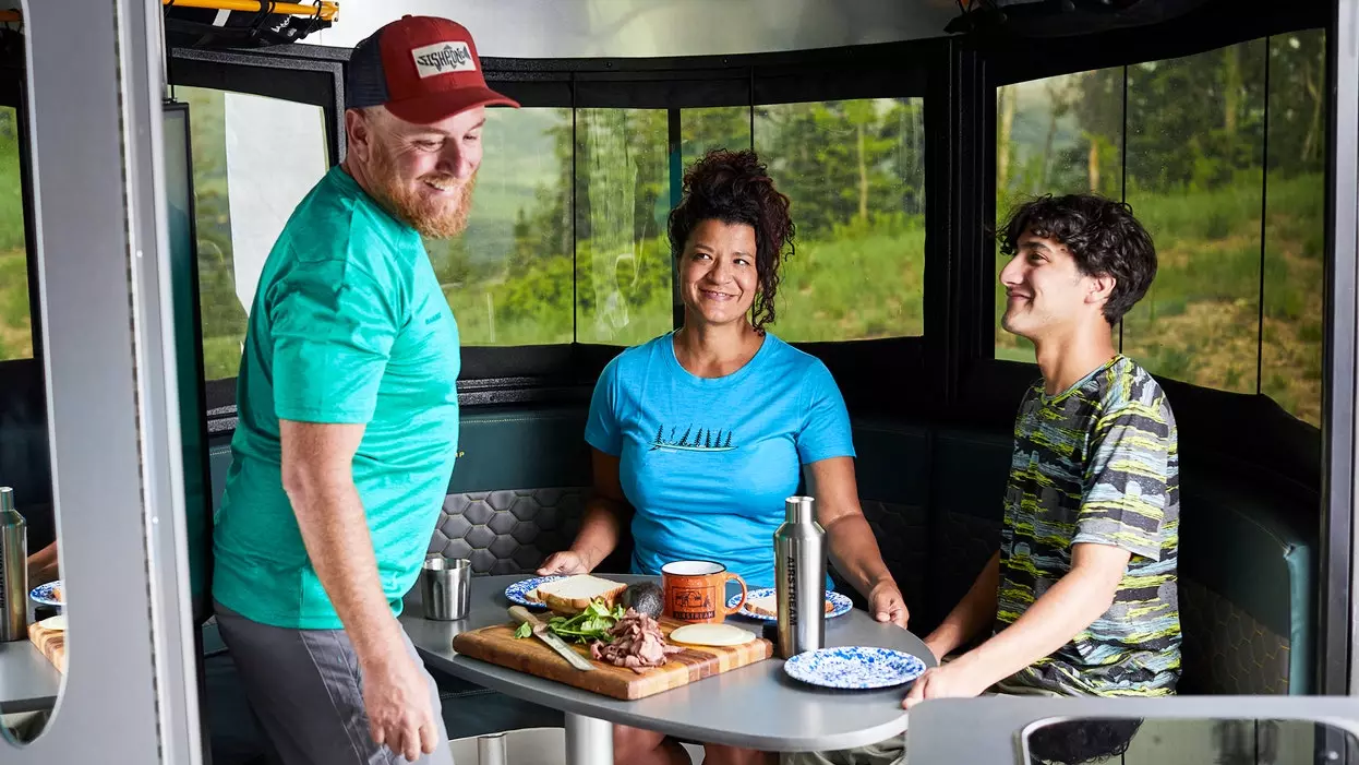 The Airstream 20 series has two seating/dining areas