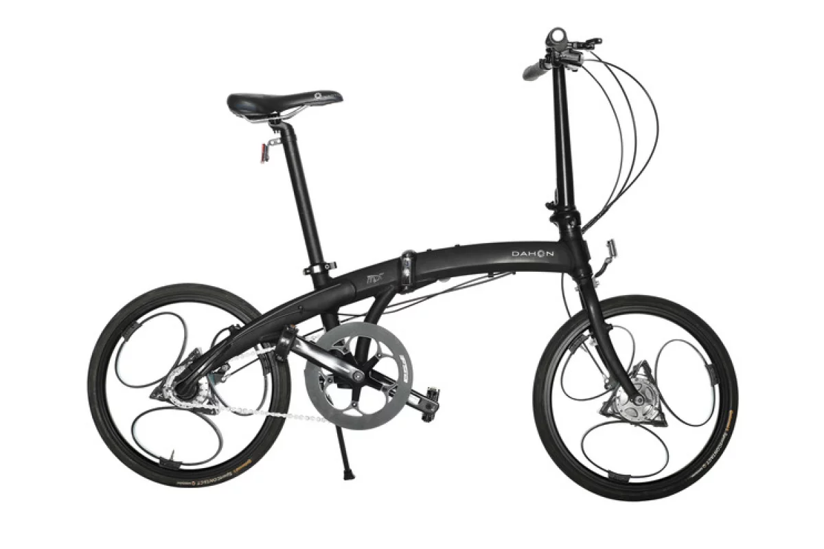 A set of Loopwheels, on a Dahon folding bike