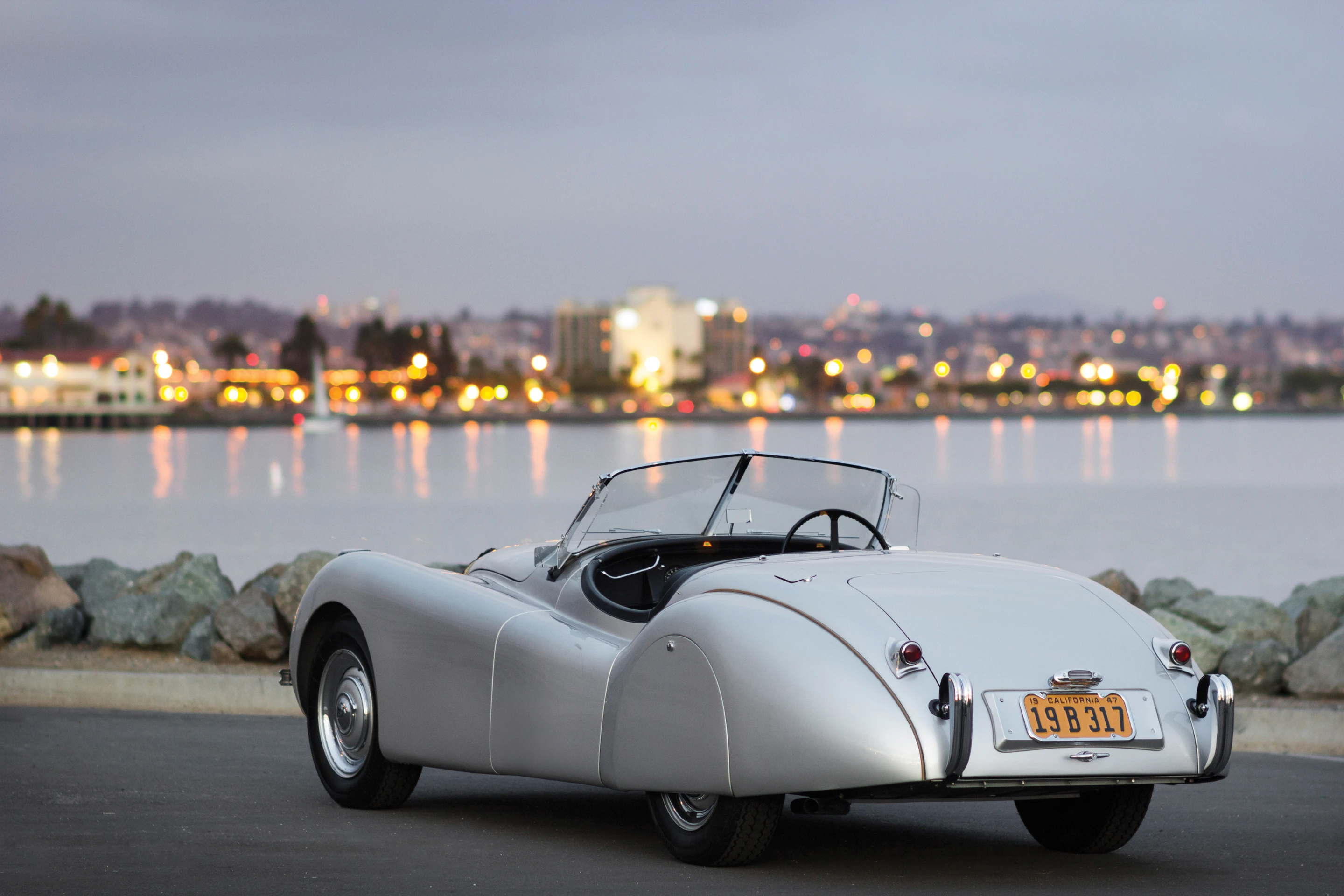 This particular Jaguar XK120 was offered from the estate of renowned collector Charles "Chuck" Swimmer