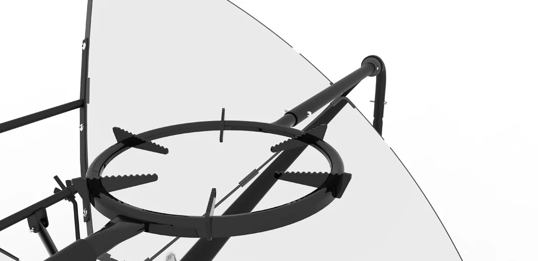 The Solsource cooker is made from carbon steel with stainless steel accessories