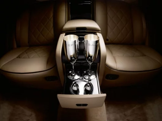 Maybach Zeppelin silver champagne flutes come standard