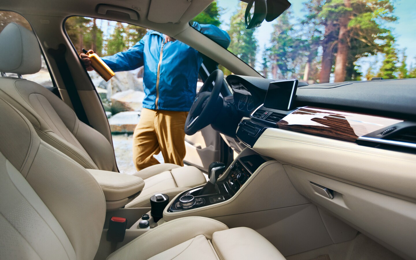 Capable of hauling a family of five, the Tourer features a 60/40 sliding rear bench, electric rear seats, BMW’s Active Guard collision system