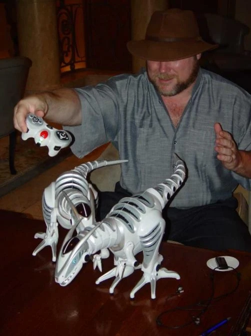 Tilden with a pair of RoboRaptors