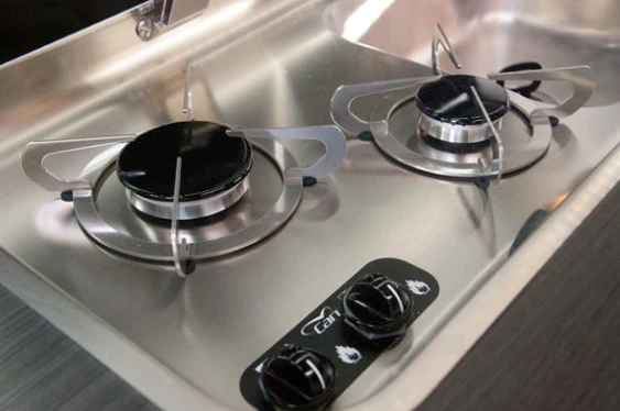 The Volksleisure has a two-burner CAN stove
