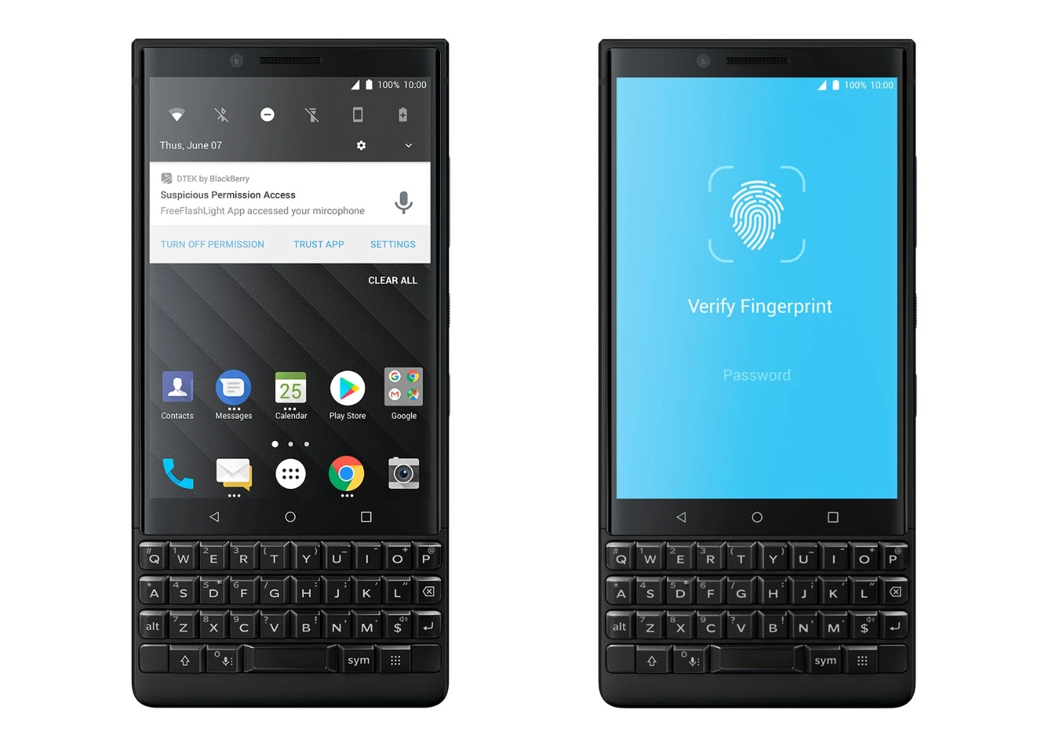 The BlackBerry Key2 software includes some security enhancements and a private digital locker