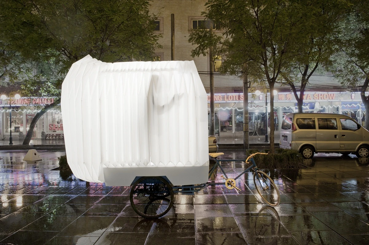 There’s no electricity on-board, so residents must rely on light which seeps through the translucent polypropylene building material