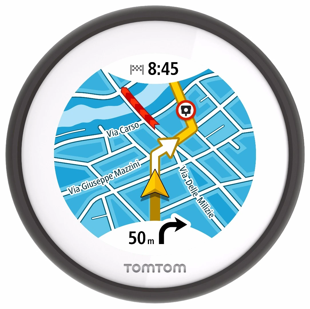 TomTom VIO provides turn by turn directions visually and audibly