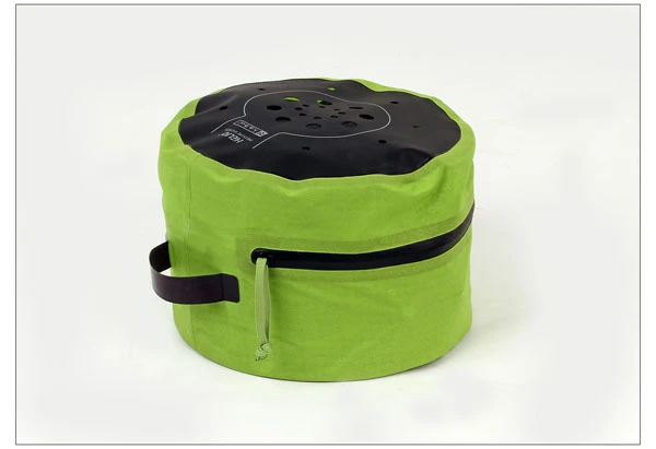 The Helio packs neatly into a small, ventilated cylinder