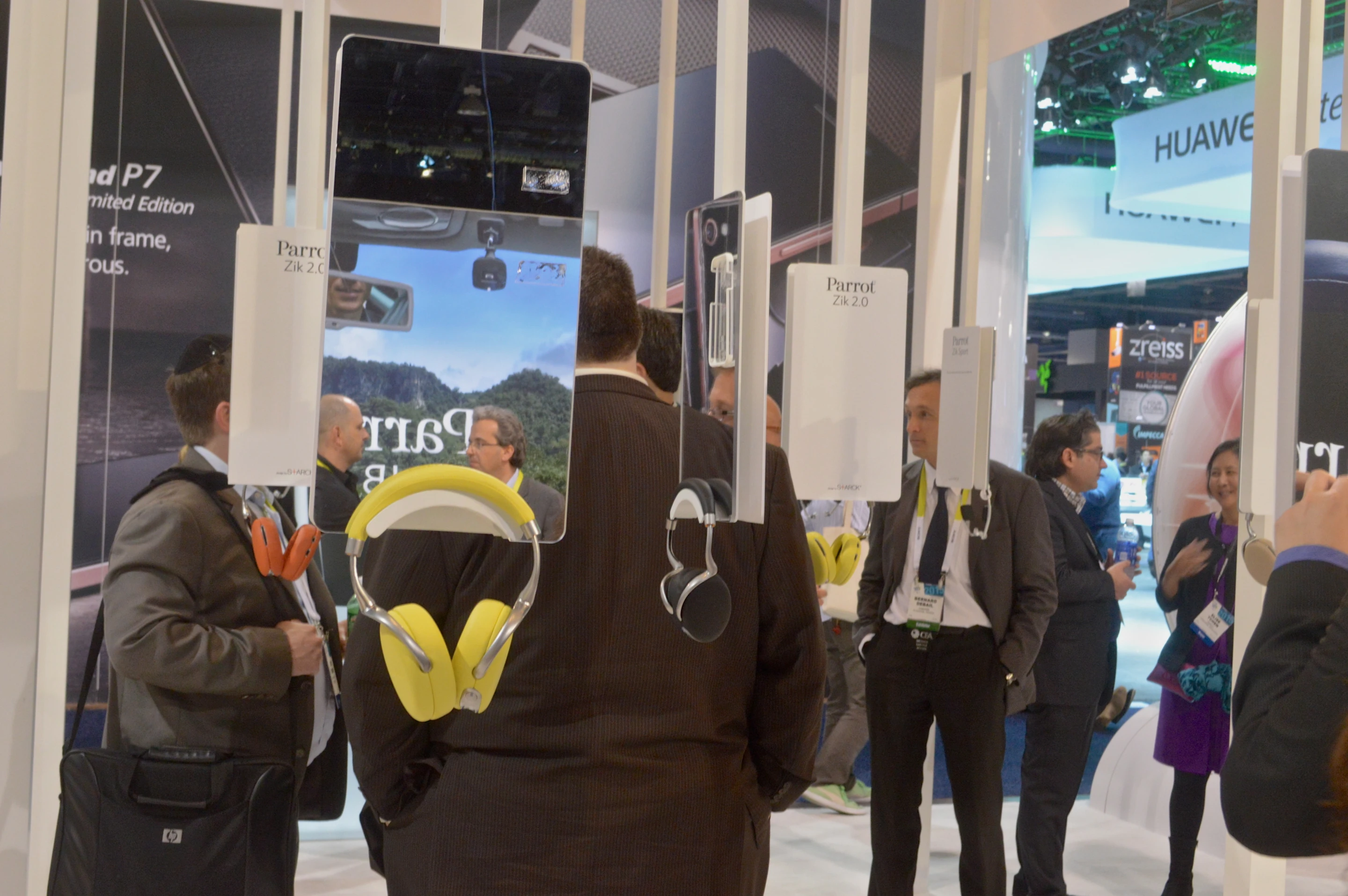 Parrot's Zik 2.0 headphones dangle in mid-air (Photo: C.C. Weiss/Gizmag)