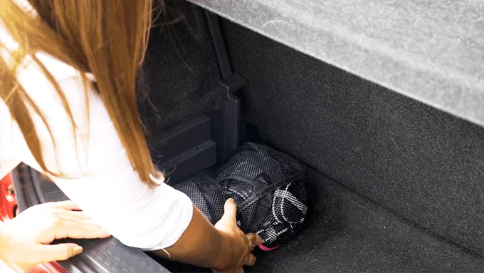 All the components needed to install the Tair racks come in a mesh bag the size of a shoebox