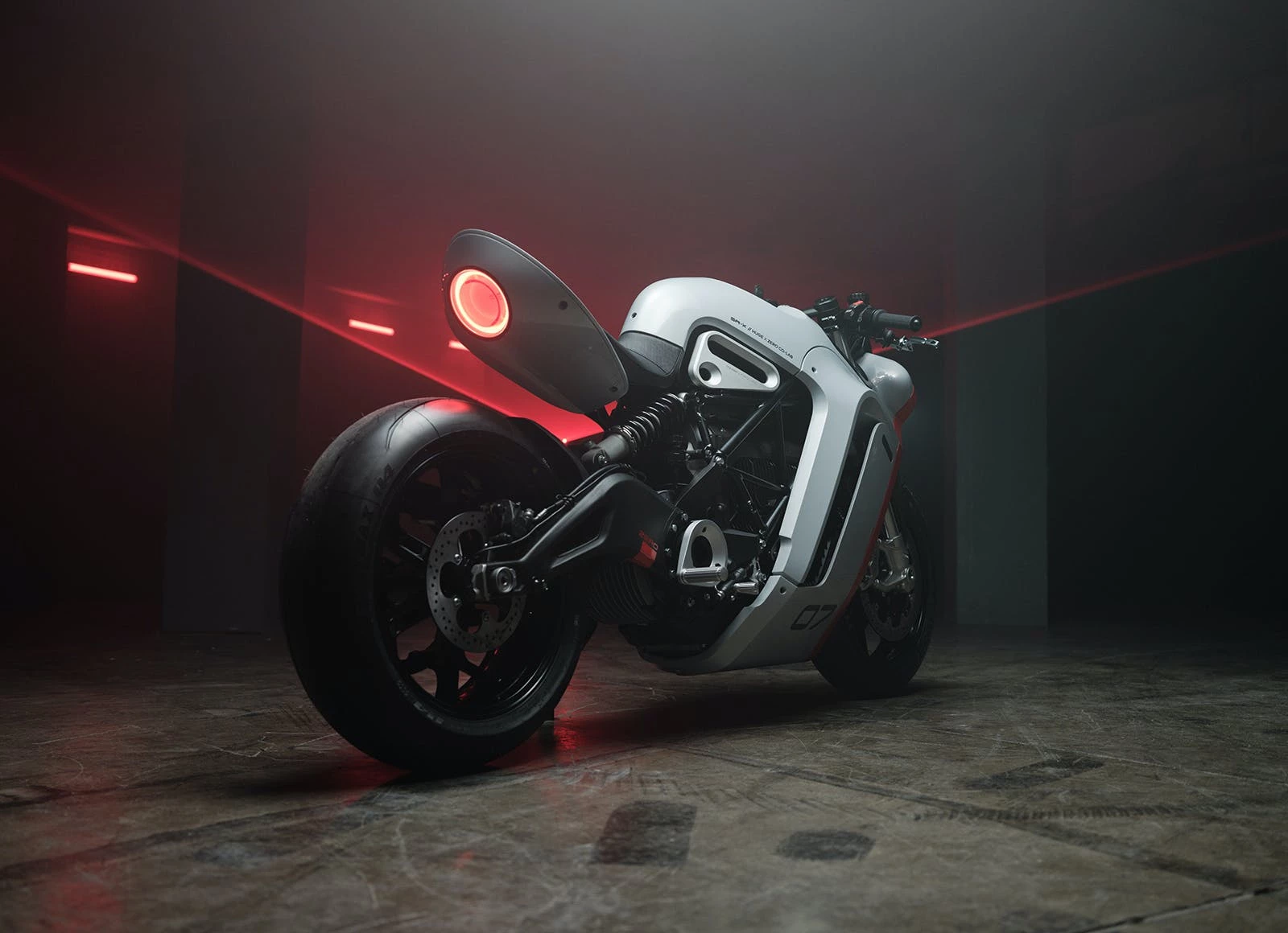 Upturned solo tail unit has a ring taillight underneath