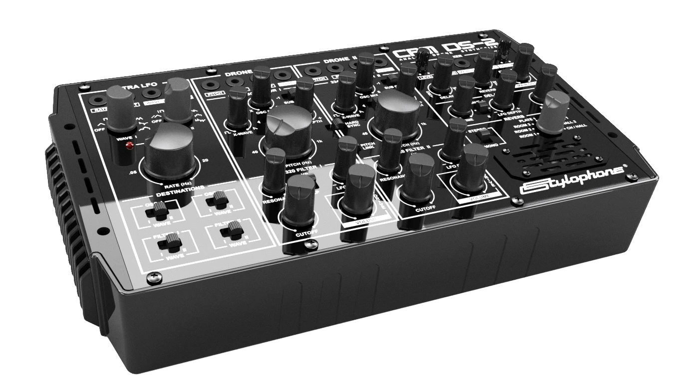 The DS-2 boasts two analog oscillators, two sub-oscillators, two filters with drive, 14 analog LFO waveforms, two LFO wave selectors, seven LFO routing switches, five LFO depth attenuverters, and 12 modular patch points