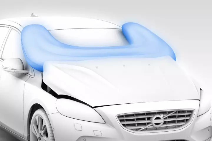 The Volvo V40's pedestrian airbags are designed to mitigate a collision with a pedestrian