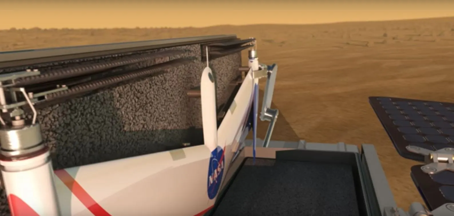 The concept drone would recharge on a rover