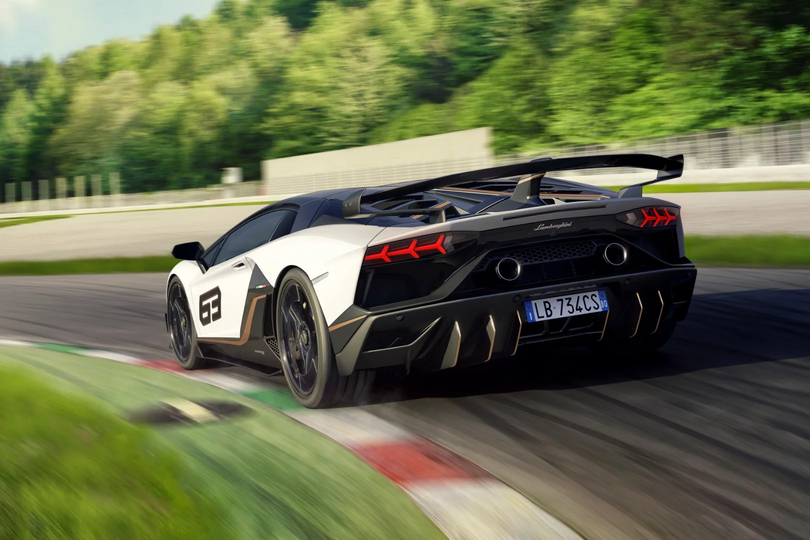 Top speed in the Aventador SVJ is over 217 mph (350 km/h)