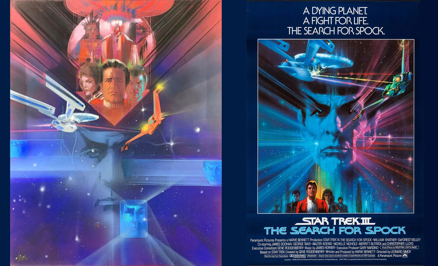 Hand-Painted Bob Peak Poster Concept Illustration from Star Trek III: The Search for Spock (1984) | Estimate: $10,000 to $15,000 | Propstore Entertainment Memorabilia Live Auction | Los Angeles | 26 & 27 August 2020