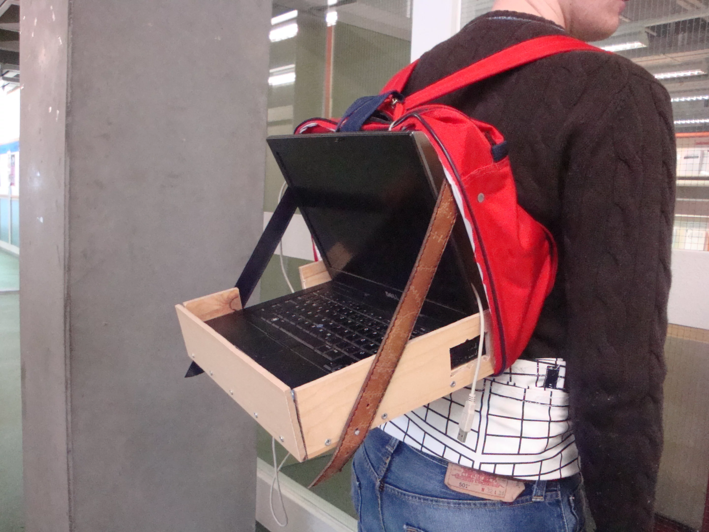 The backpack used to hold the laptop