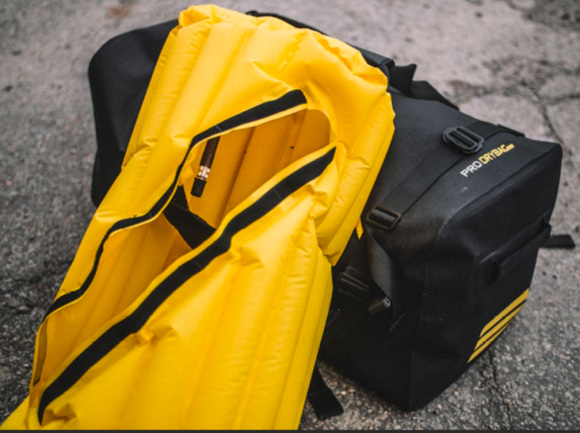 Pro Drybag 2.0: 45-liter backpack/bag with inflatable liner to keep sensitive items safe