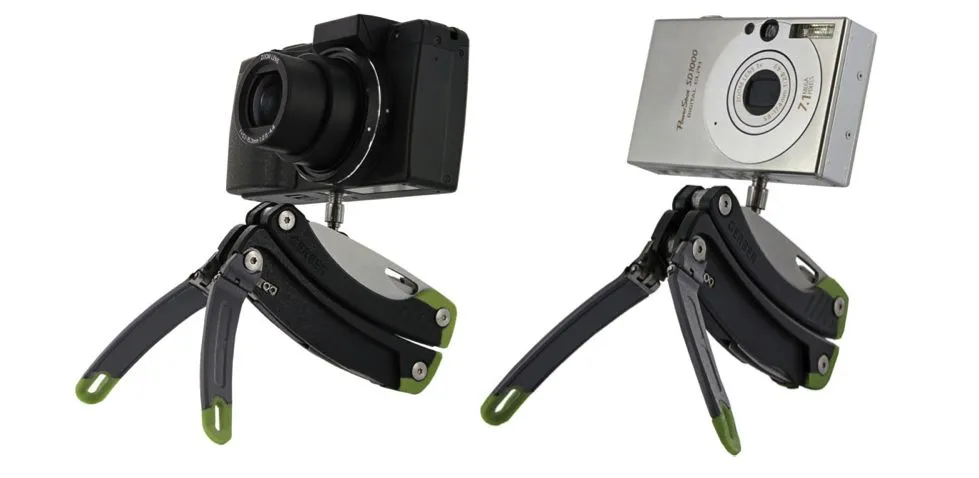 The Gerber Steady multitool features a built-in miniature tripod