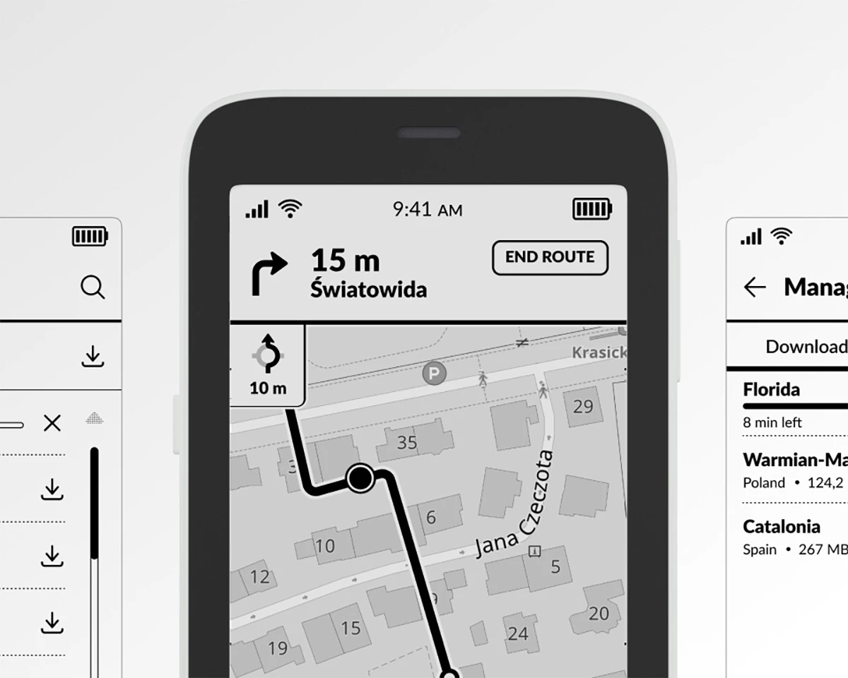 The Kompakt doesn't come with any Google services - but you can load offline maps to get around