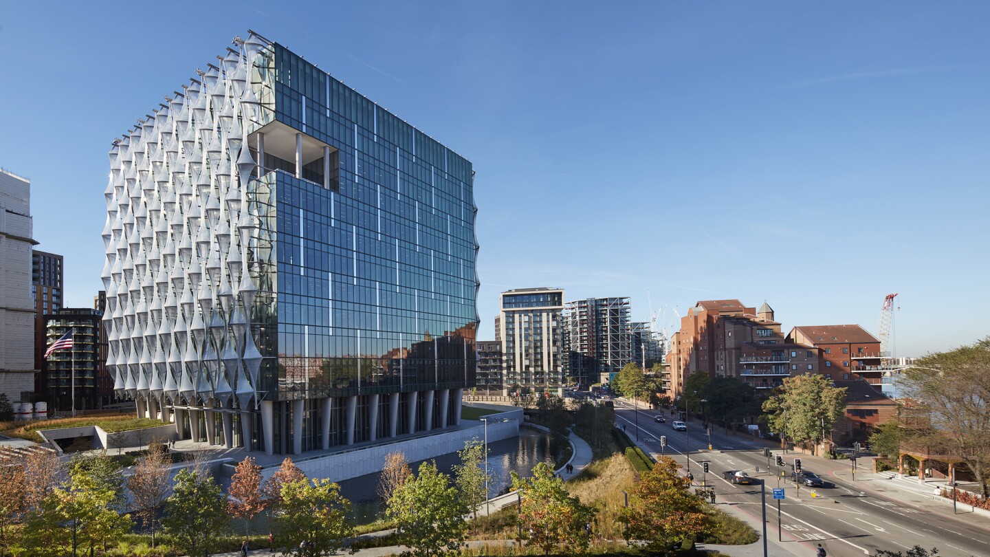 The US Embassy in London was designed by KieranTimberlake and is located in the UK