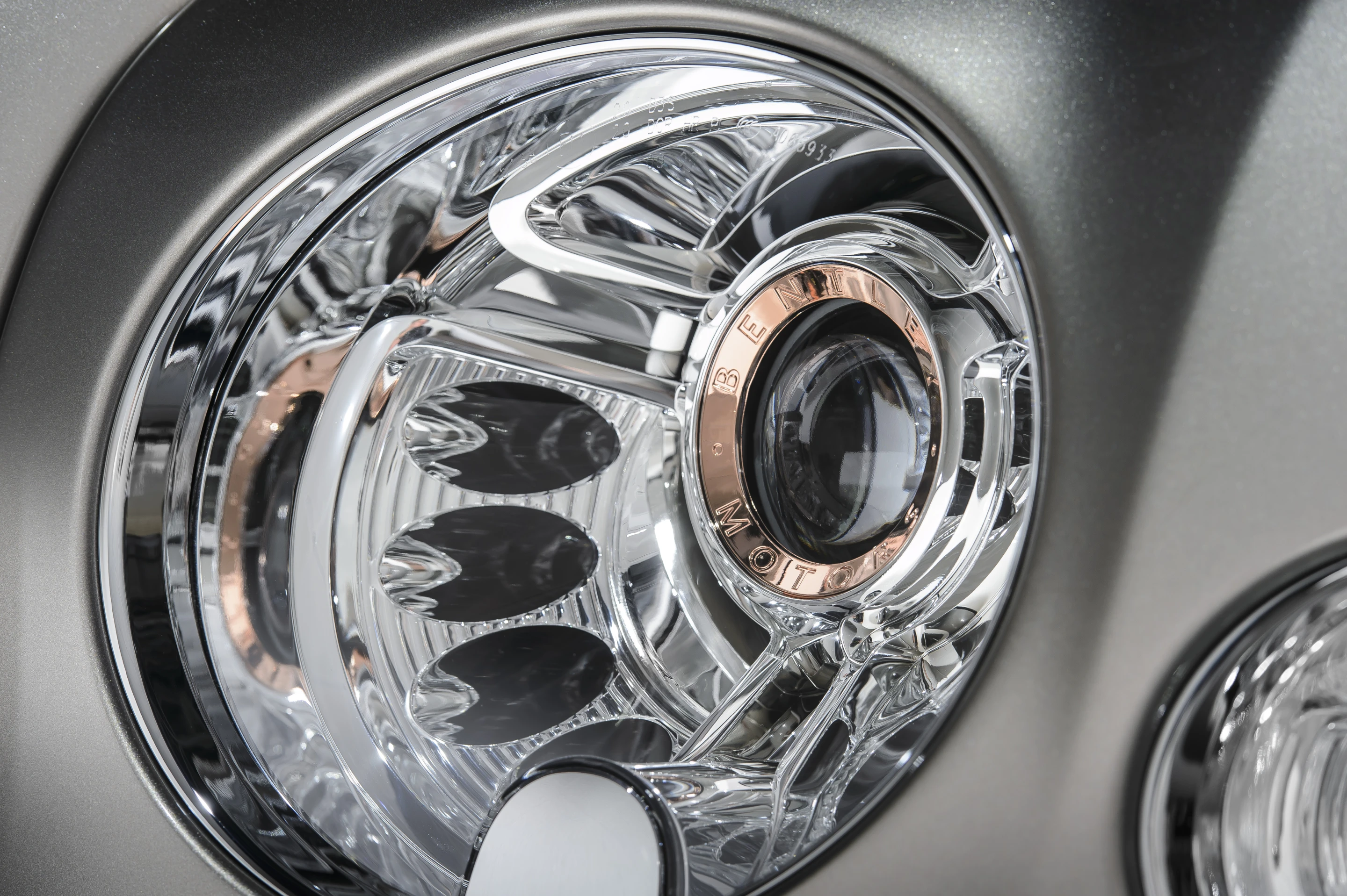 Copper highlights are prevalent throughout