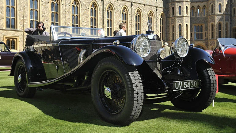 Vintage Mercedes sports car with its hood down