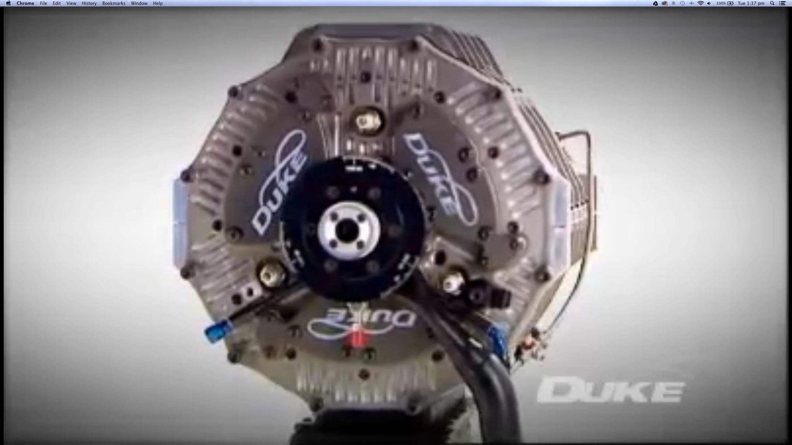 The Duke Engine boasts five cylinders and only three spark plugs