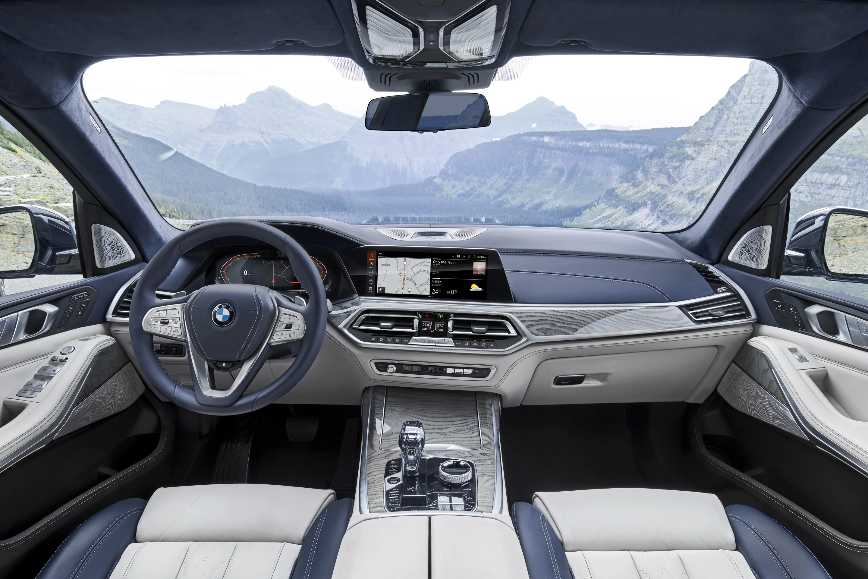 Expansive comfort defines the general interior motif of the 2020 BMW X7, and the M50i adds to that with some materials upgrades
