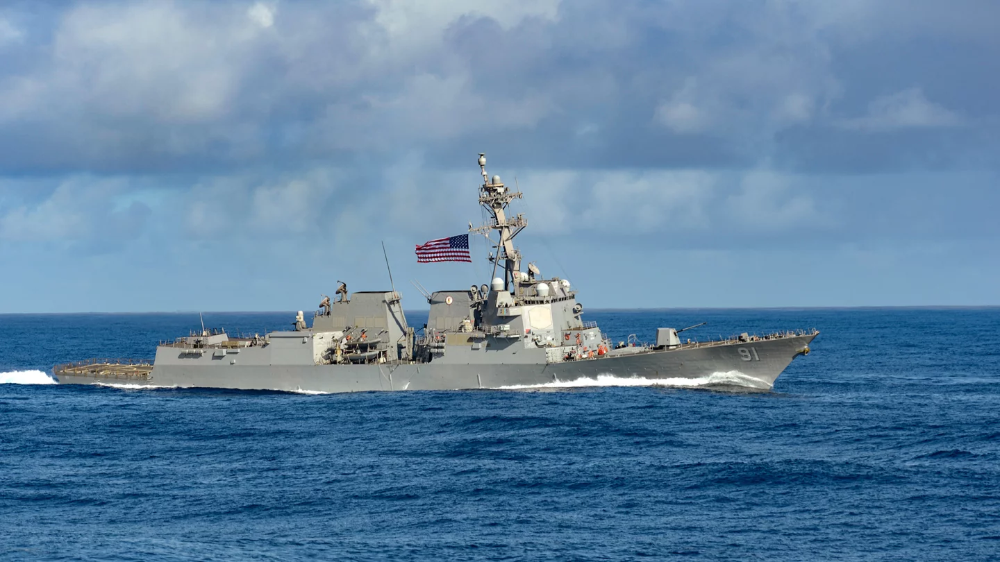 The Arleigh Burke-class guided-missile destroyer USS Pinckney (DDG 91)
