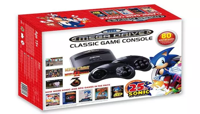 Sega fans can celebrate Sonic the Hedgehog's 25th anniversary with a new version of the classic Sega Mega Drive (or Genesis) console, preloaded with 80 games