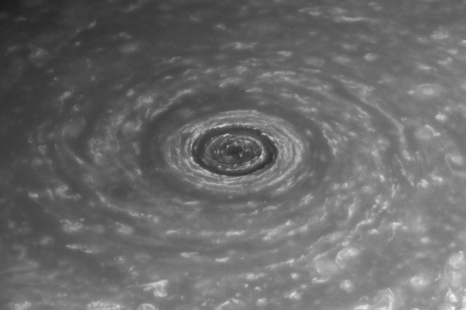 Image of Saturn's north polar vortex