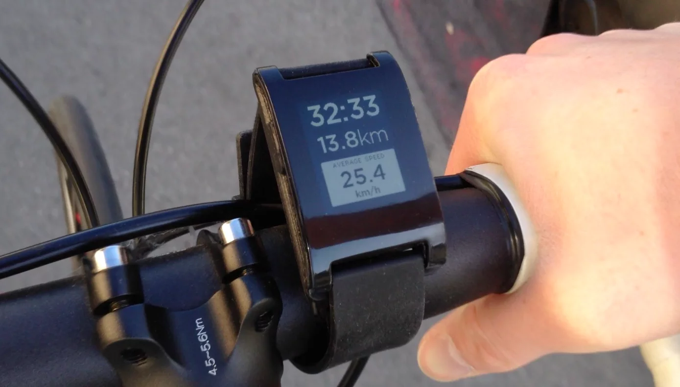 The Pebble smartwatch can double as a cycling computer