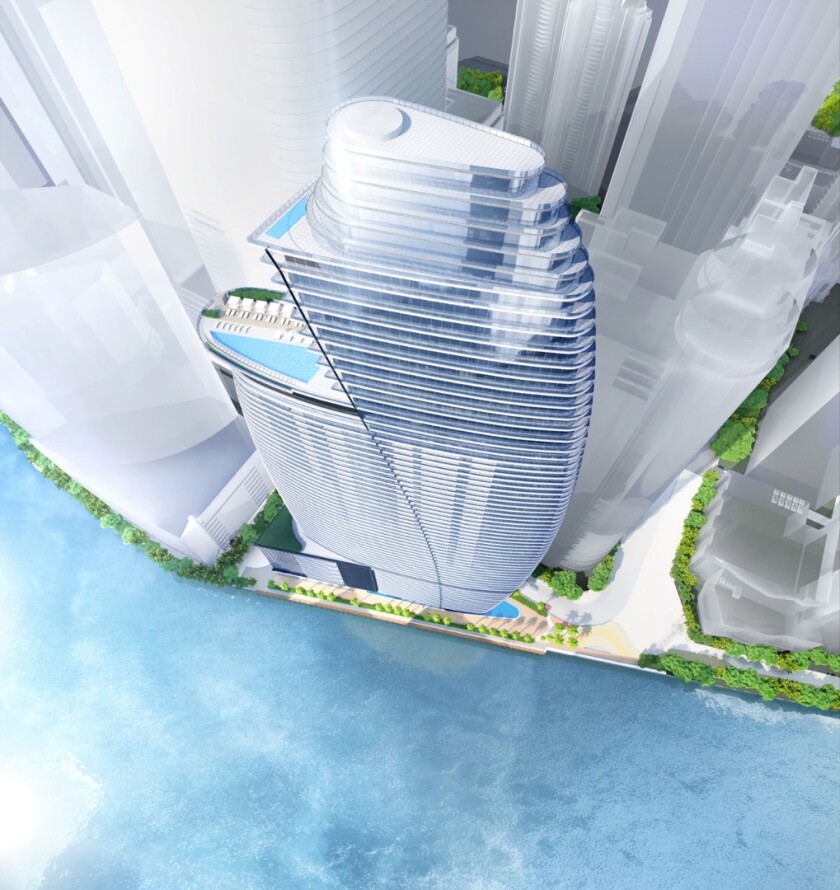 Located at the north of the Miami River, 300 Biscayne Boulevard Way will rise to 66 stories