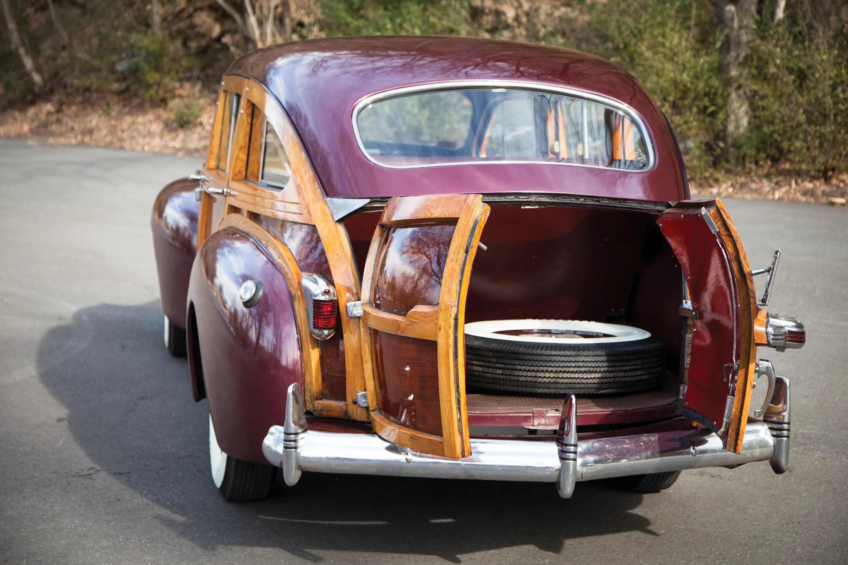 The Town and Country runs on a 108 bhp, 241.5 cu. in. L-head inline six-cylinder engine